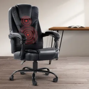 2 Point Massage Office Chair | PU Leather | Black