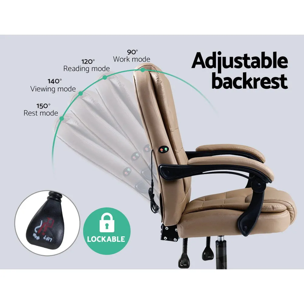 2 Point Massage Office Chair | PU Leather | Espresso