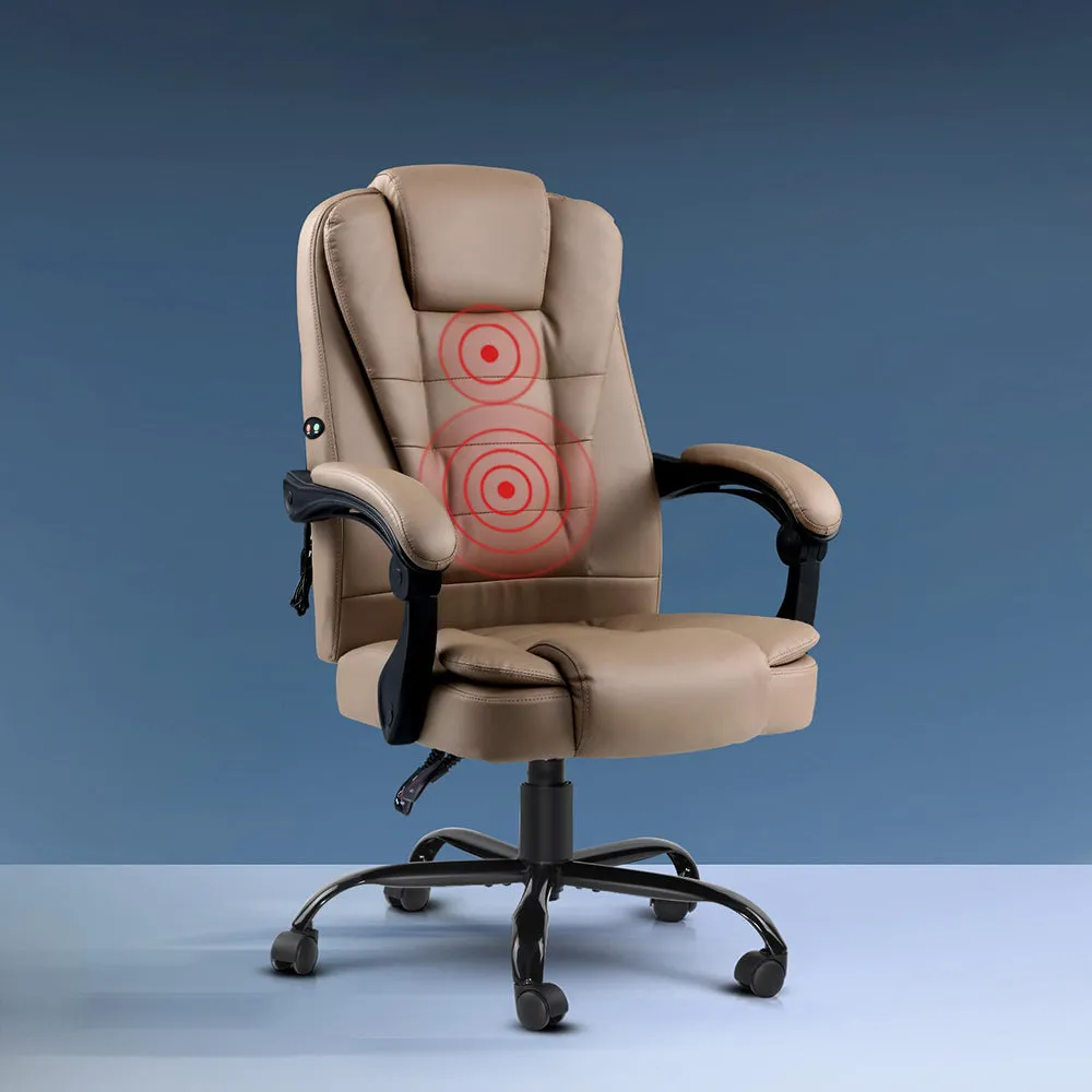 2 Point Massage Office Chair | PU Leather | Espresso