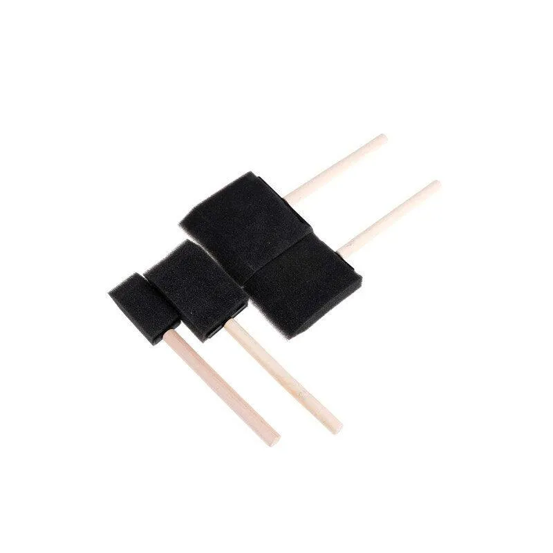5 pcs/set Wooden Handle Foam Sponge Brush For Art Painting Graffiti Dust Cleaning Painting Tool Drawing Toys
