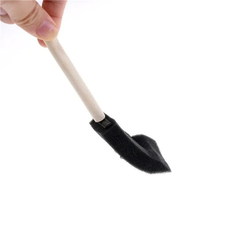 5 pcs/set Wooden Handle Foam Sponge Brush For Art Painting Graffiti Dust Cleaning Painting Tool Drawing Toys