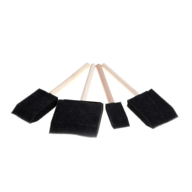 5 pcs/set Wooden Handle Foam Sponge Brush For Art Painting Graffiti Dust Cleaning Painting Tool Drawing Toys