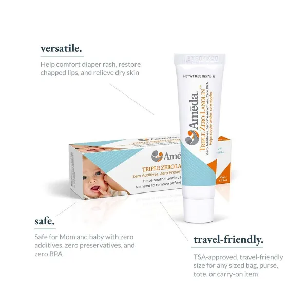 Ameda Triple Zero Lanolin Nursing Cream, 35g/1.2oz