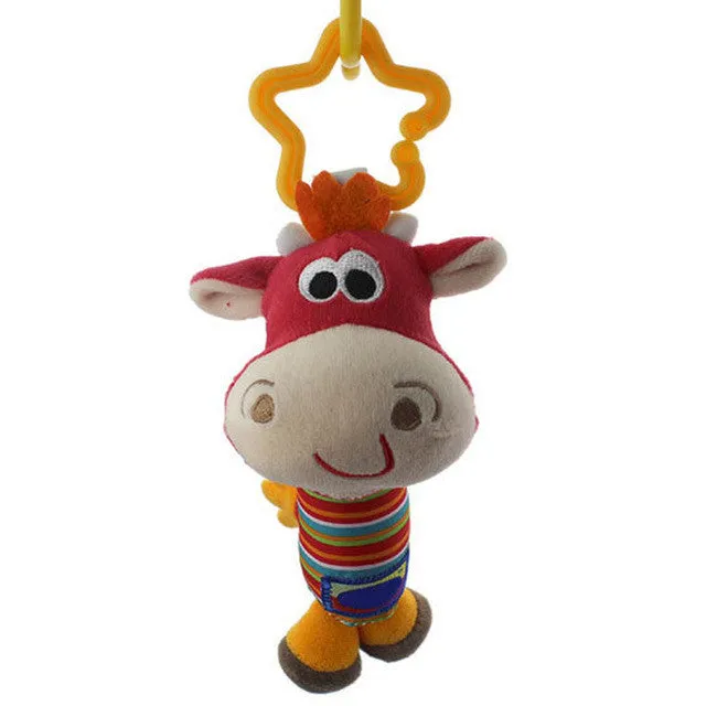 Baby Toys Rattle Tinkle Hand Bell Plush Stroller Kids Toys Cute Animal Duck Dog Fawn Baby Toy