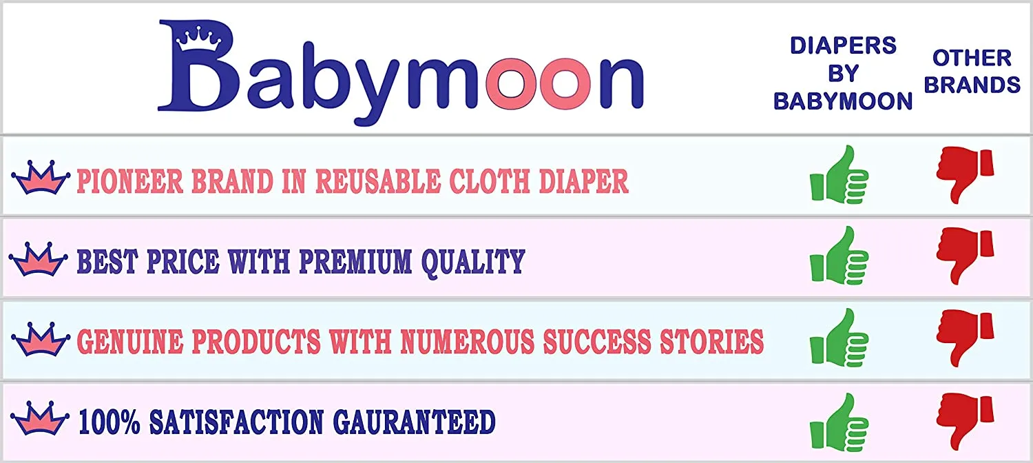 Babymoon 1 Cloth Diaper with 5Layers Grey Insert Premium Adjustable Reusable Cloth Diaper (Floral)
