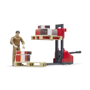 Bruder UPS Logistics Set with Pallet Jack, Boxes, UPS Man Action Figure