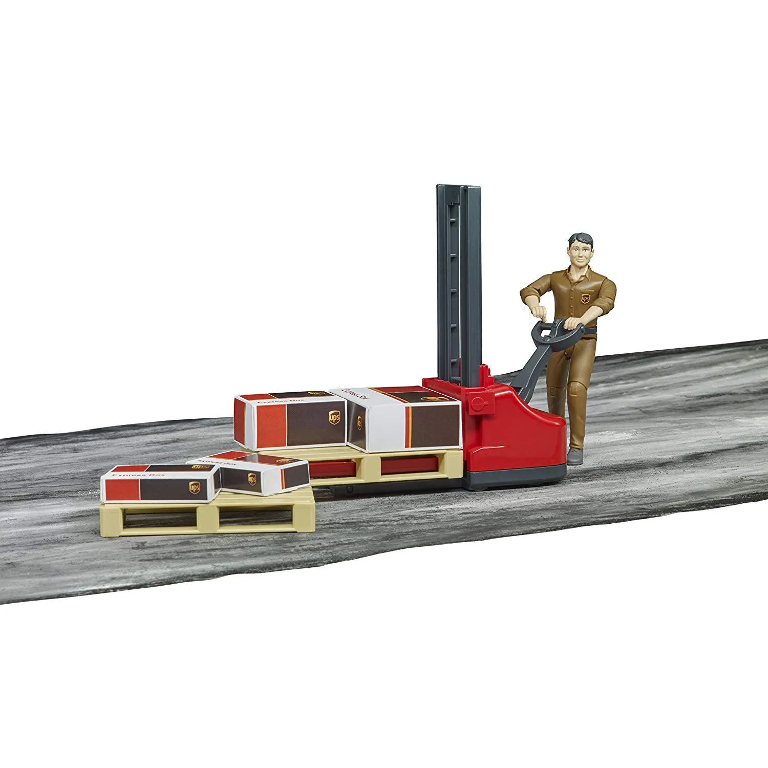 Bruder UPS Logistics Set with Pallet Jack, Boxes, UPS Man Action Figure