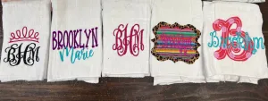 Burp Rag Set - 5 Monogrammed Burp Cloths