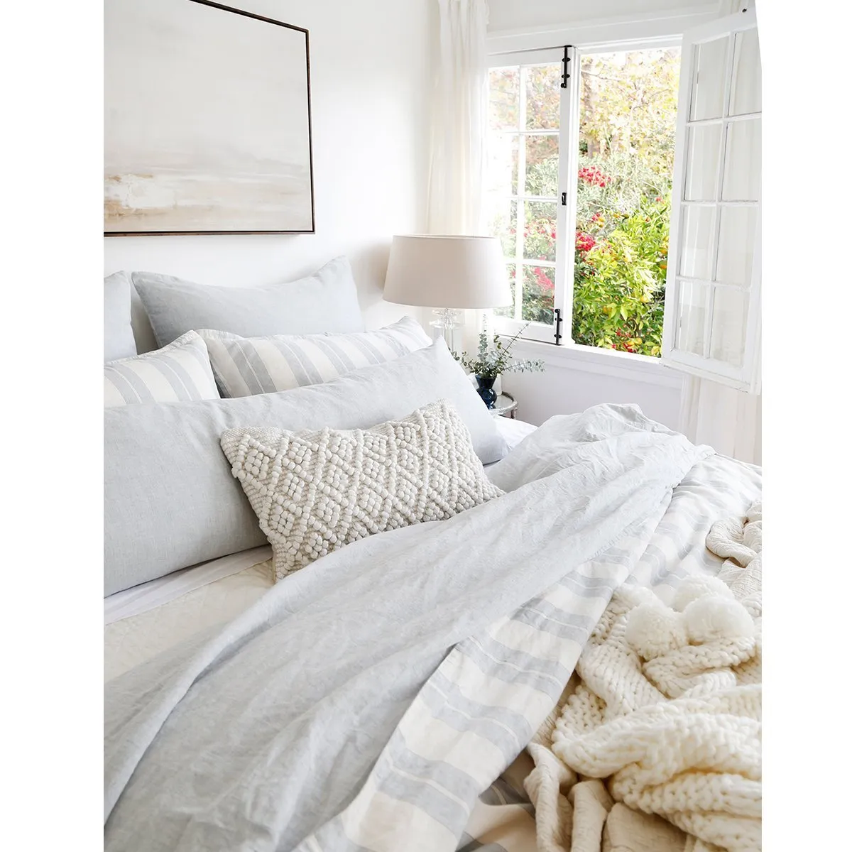 Carter Ivory & Denim Bedding by Pom Pom at Home