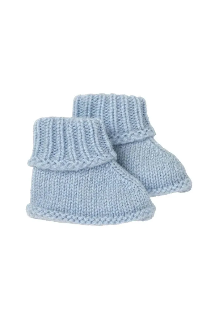 Cashmere Baby Bootees, Spa Blue 0-3 Months