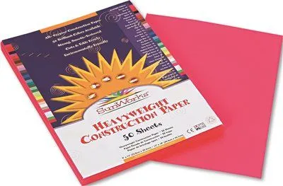 Construction Paper' 58 Lbs.' 9 X 12' Hot Pink' 50 Sheets/Pack