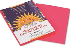 Construction Paper' 58 Lbs.' 9 X 12' Hot Pink' 50 Sheets/Pack