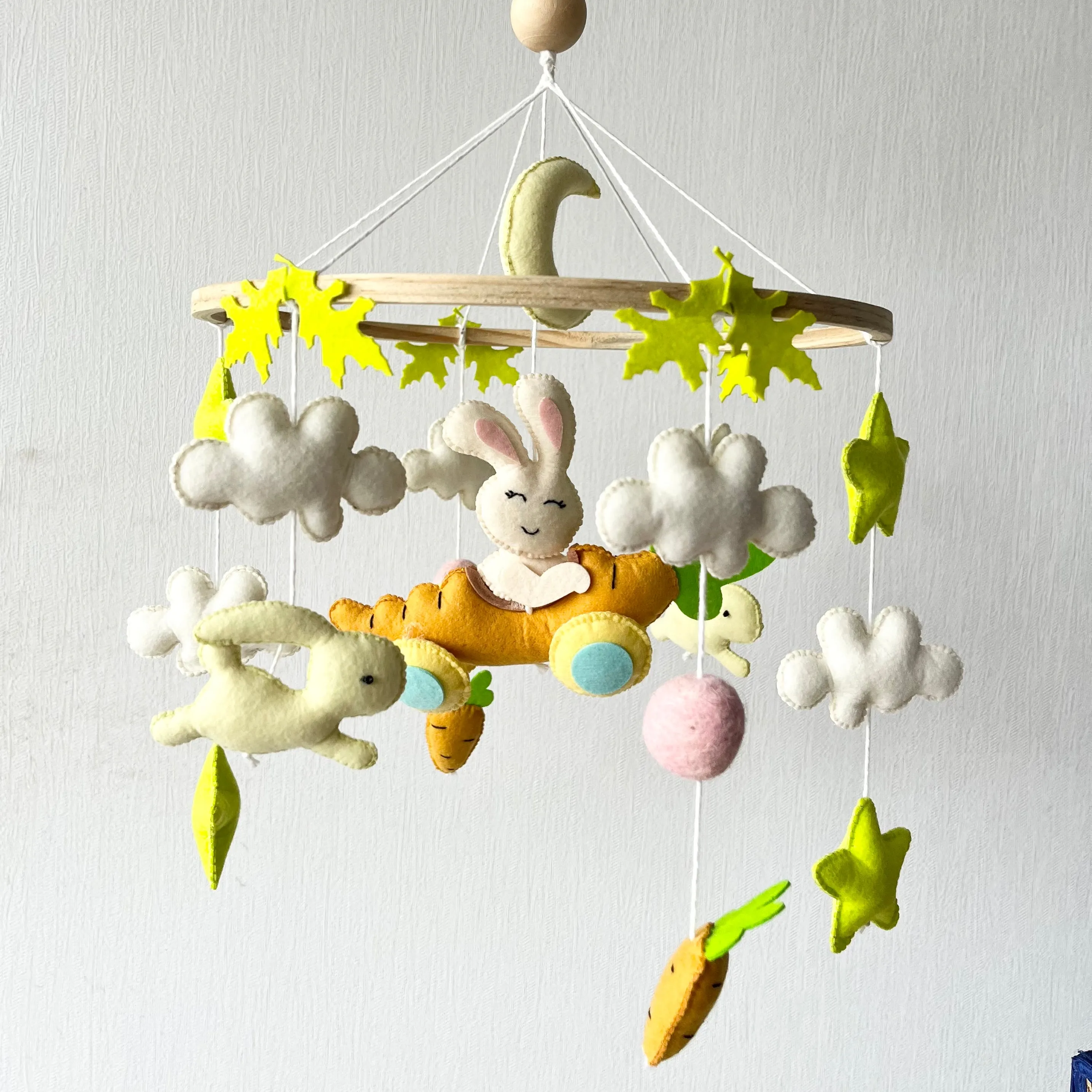 Cot / Crib Mobile - Carrot Cruiser Bunny