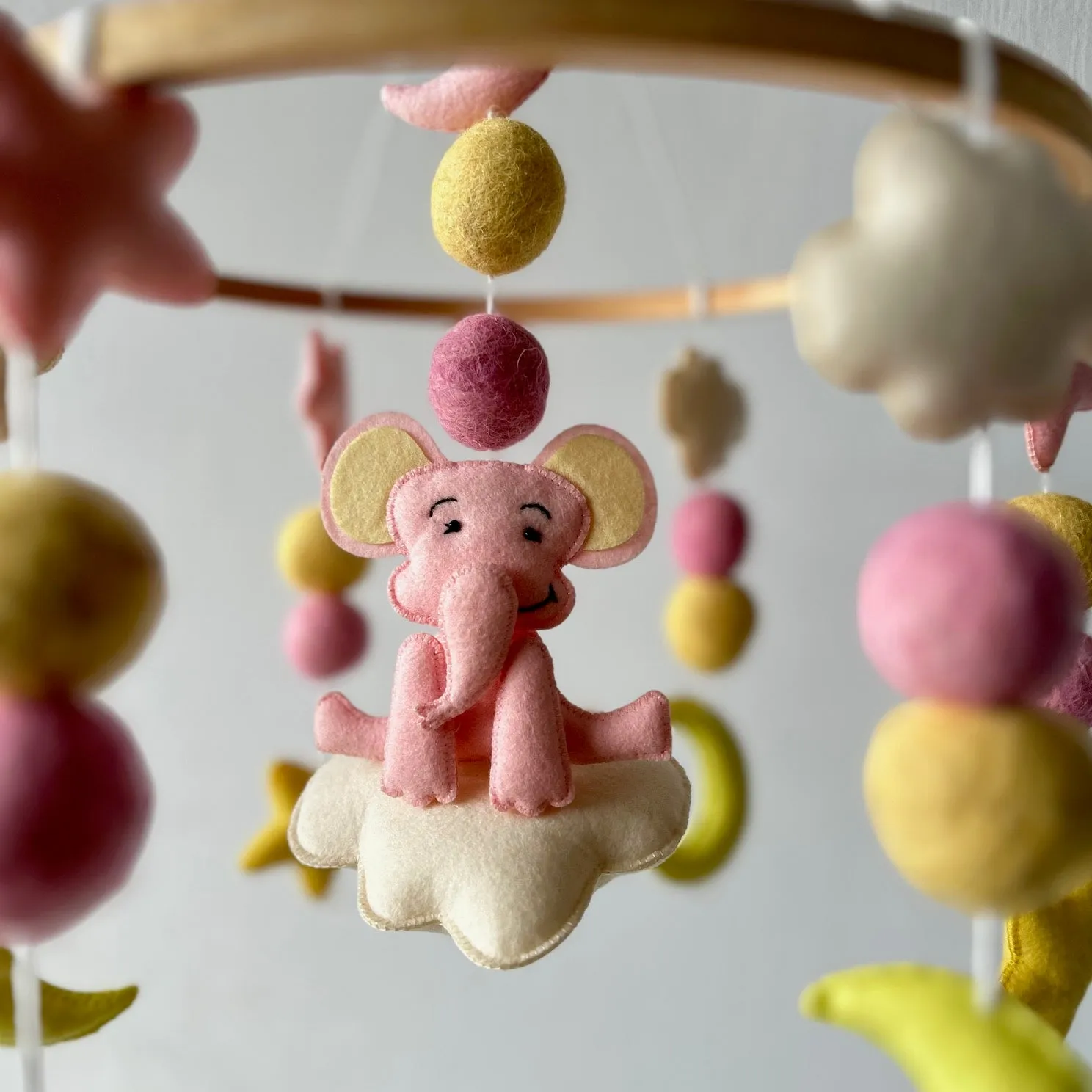 Cot / Crib Mobile - Starry Sky Elephant