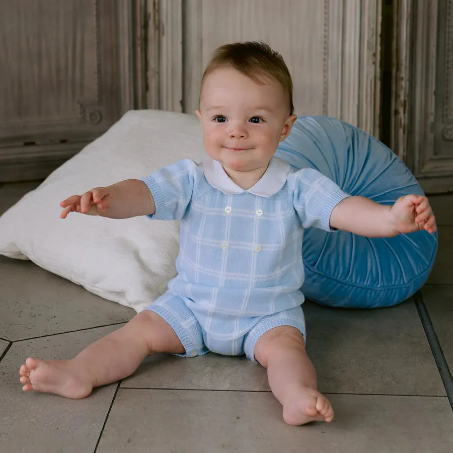 Emile et Rose - Pale blue and white all in one, Danny