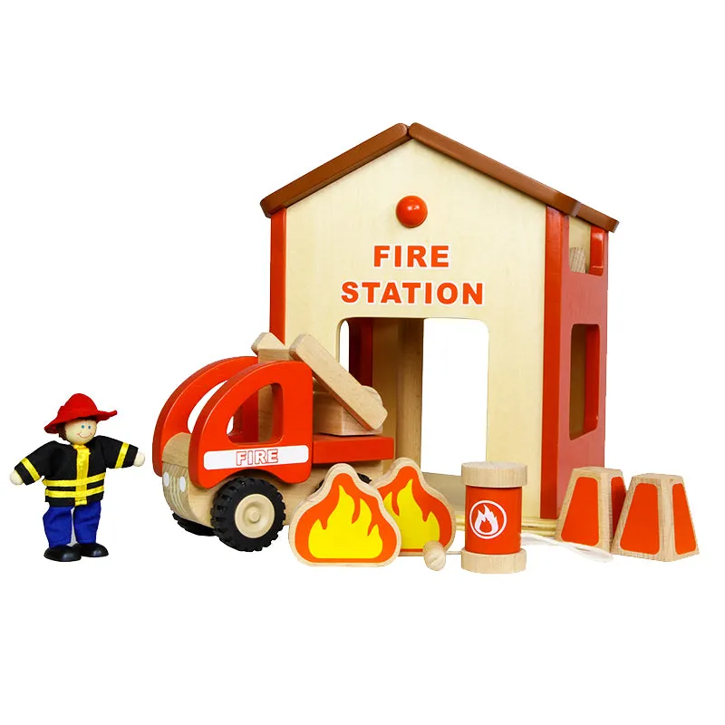 Fire Station Mini Play Set Pretend Play Developmental Toys