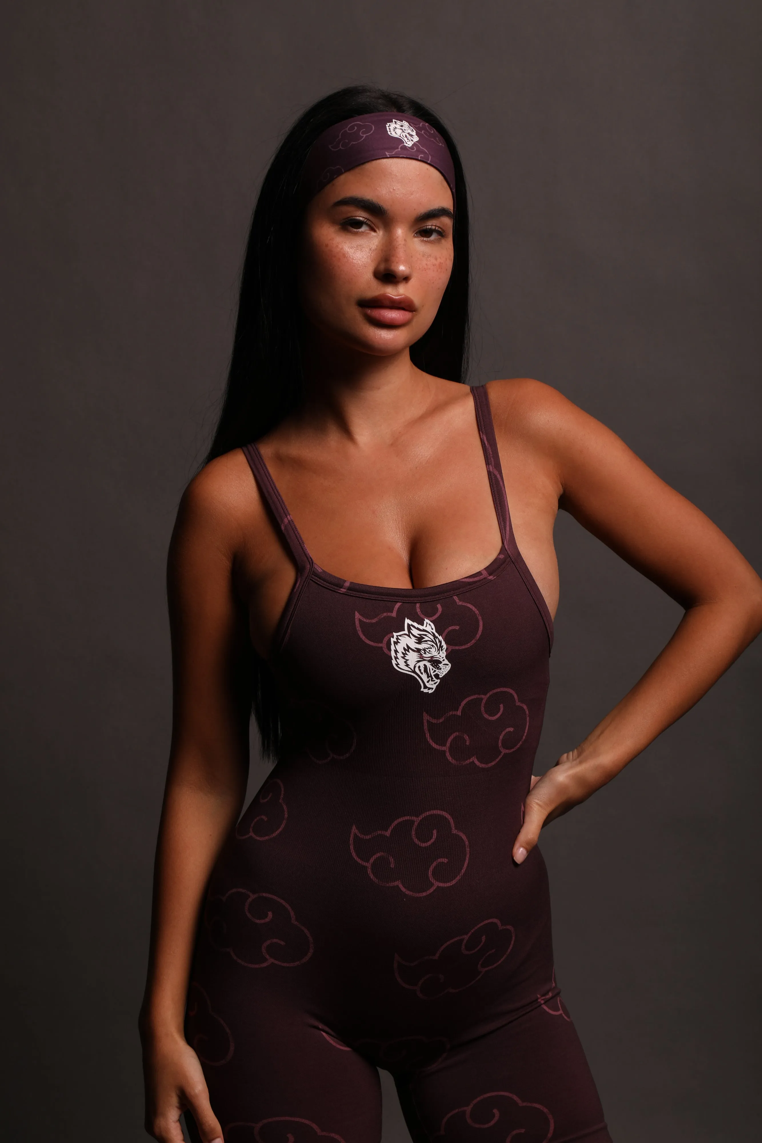 Floating Sonya "Everson Seamless" Bodysuit in Cherry Wine