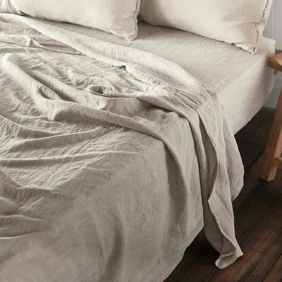 French Linen Flat Sheet - Natural