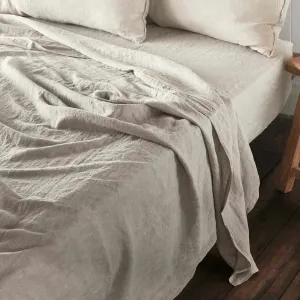 French Linen Flat Sheet - Natural