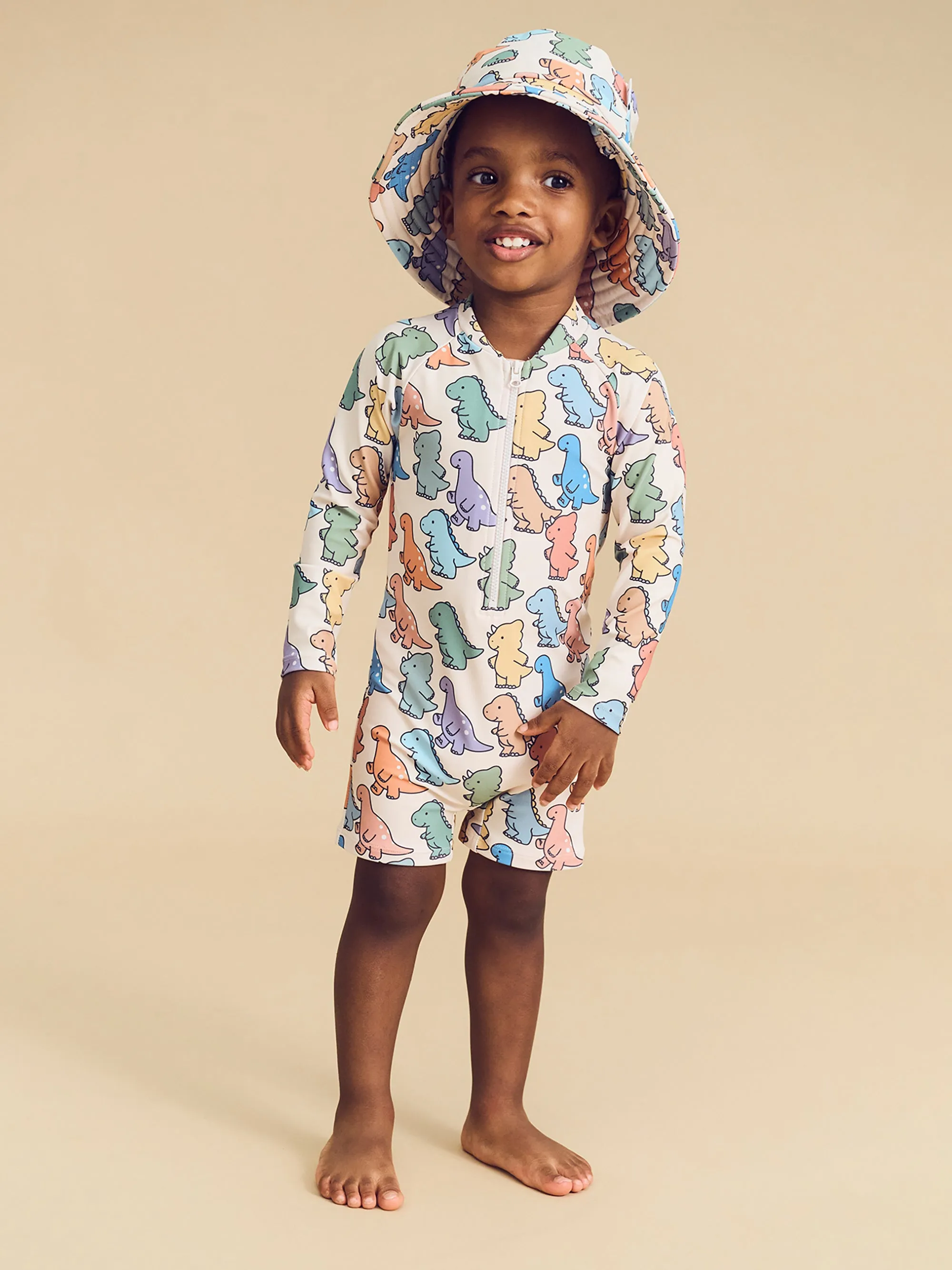 Huxbaby Dino Play Swim Hat - Multi