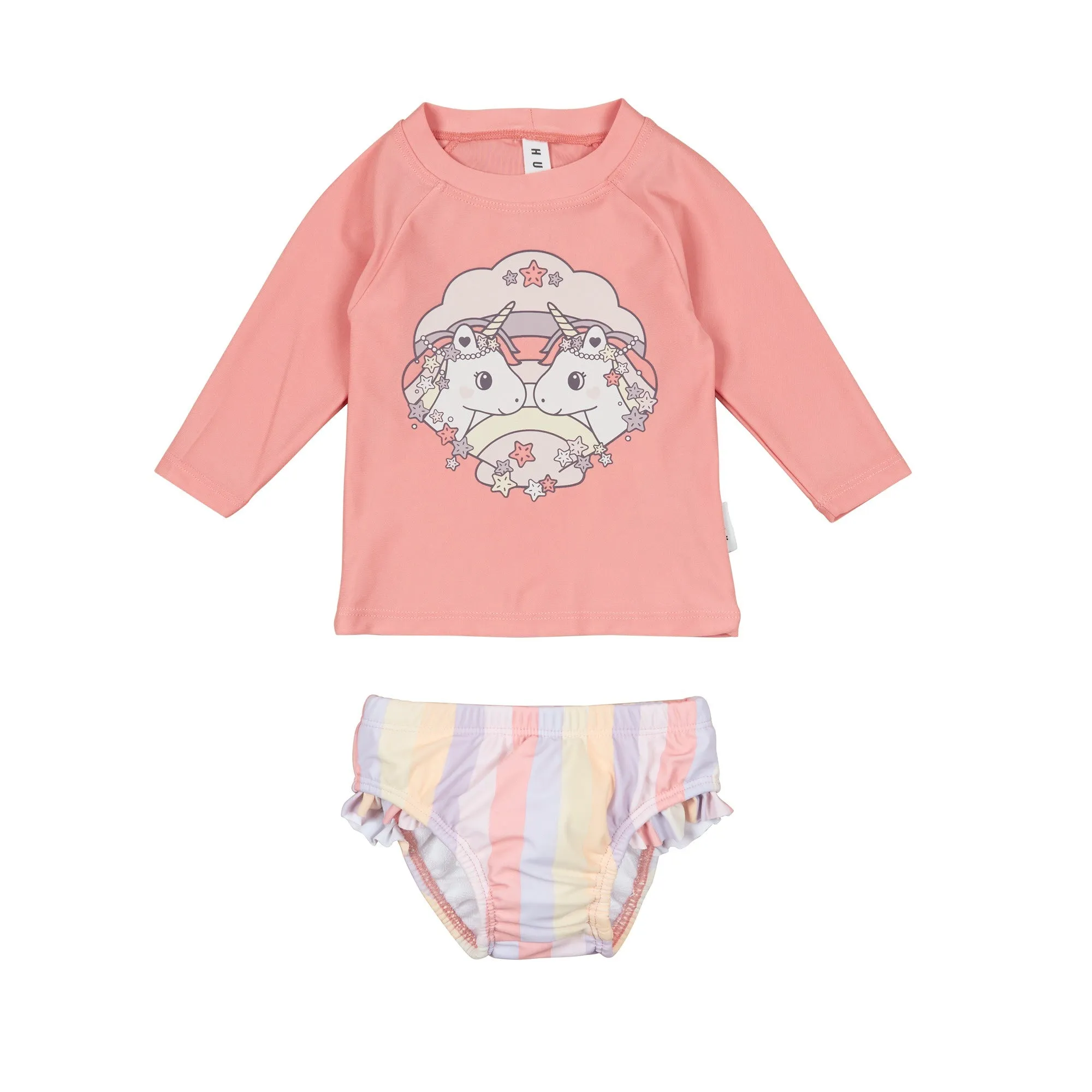 Huxbaby Seacorn Friends Swim Set - Coral   Multi