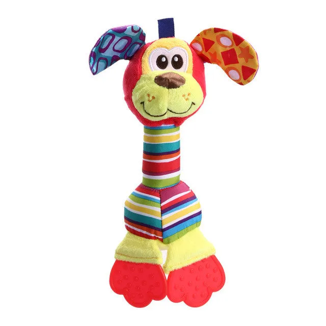 Infant Animal Handbell Baby Rattles Plush Stuffed Toy Children Mobiles Sounding Educational  Stuffed Toy Playmate Teether  Doll