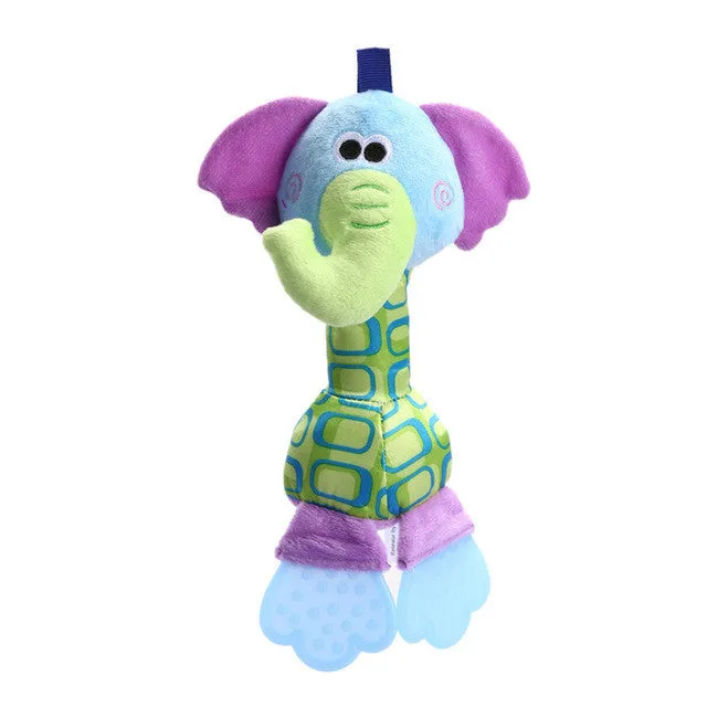 Infant Animal Handbell Baby Rattles Plush Stuffed Toy Children Mobiles Sounding Educational  Stuffed Toy Playmate Teether  Doll