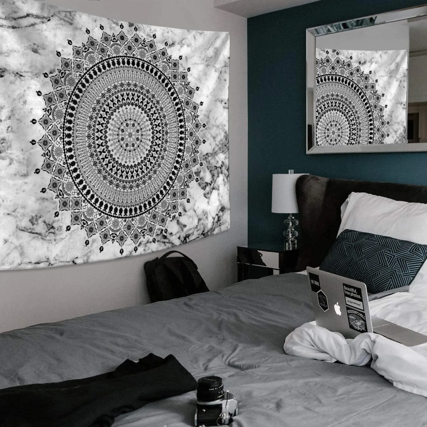Jet Mandala Tapestry