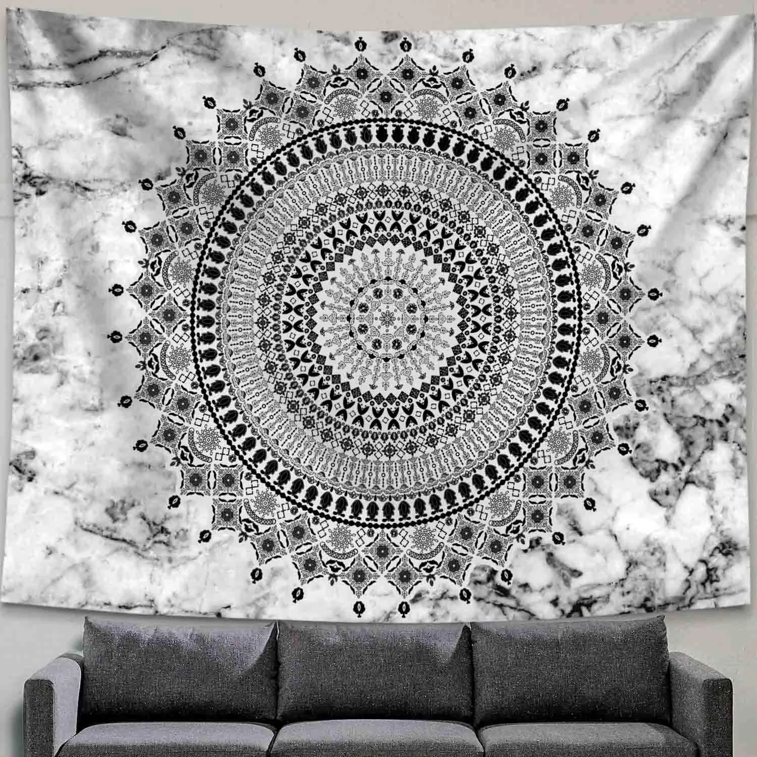 Jet Mandala Tapestry