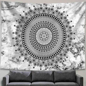 Jet Mandala Tapestry