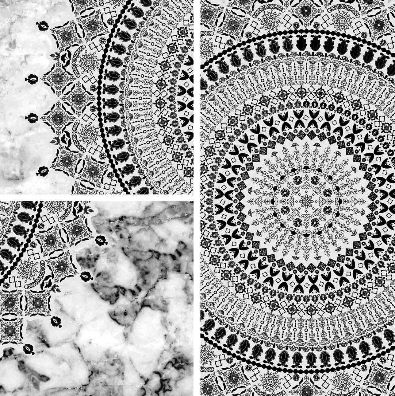 Jet Mandala Tapestry