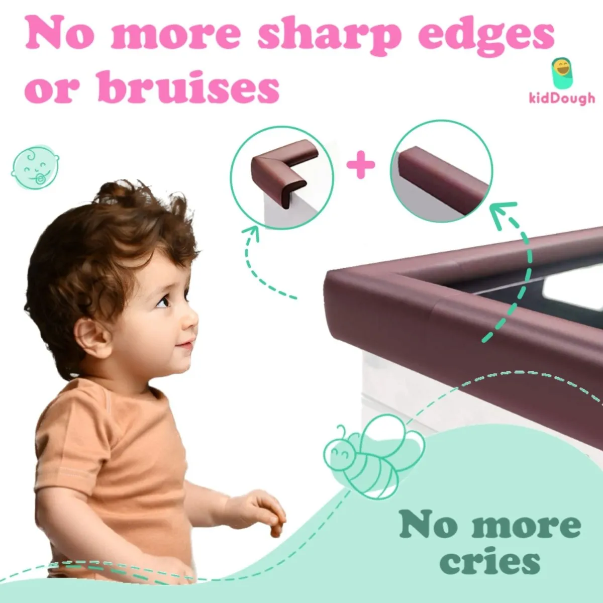 KidDough Baby Proofing Edge & Corner Protector for Kids- Extra Thick for Baby Safety