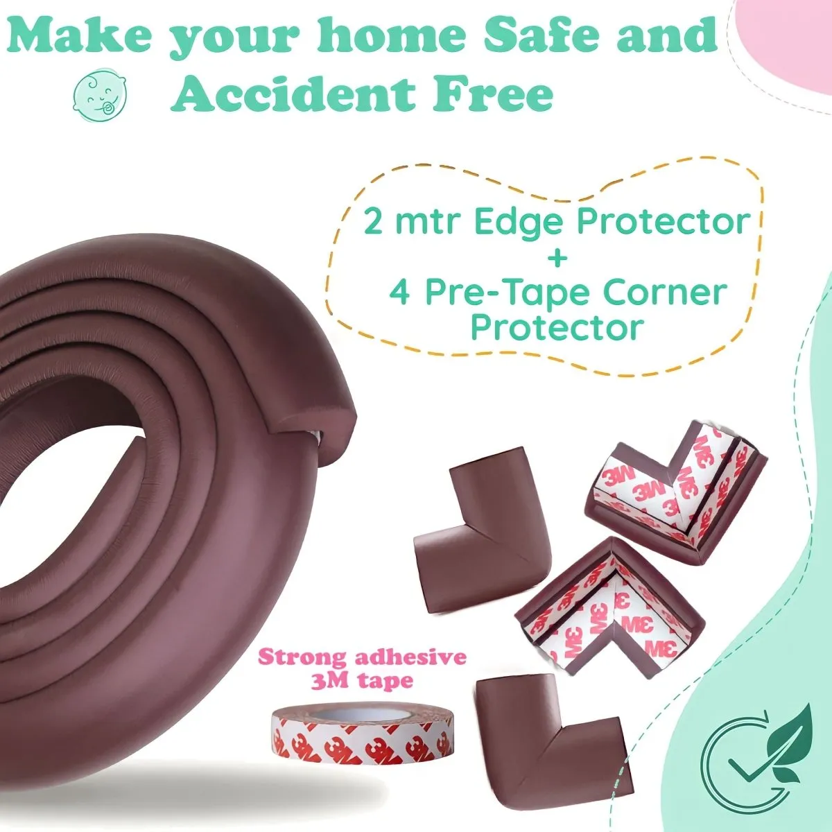 KidDough Baby Proofing Edge & Corner Protector for Kids- Extra Thick for Baby Safety