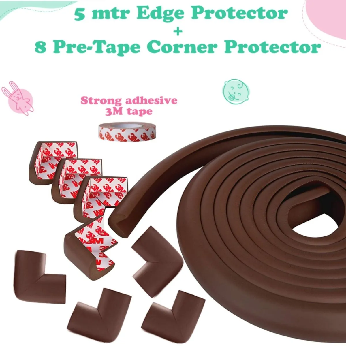 KidDough Baby Proofing Edge & Corner Protector for Kids- Extra Thick for Baby Safety
