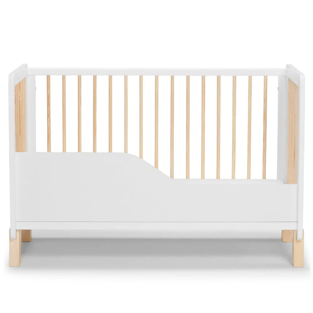 Kinderkraft Lunky Wooden Cot With Mattress White