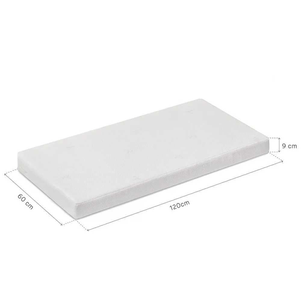 Kinderkraft Lunky Wooden Cot With Mattress White