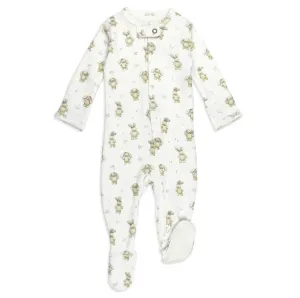 L'ovedbaby Organic 2-Way Zipper Footie - Brixy Bunny Biscuit