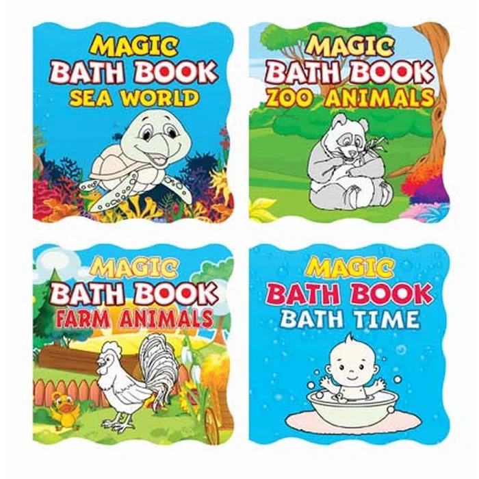 Magic Bath Books (A Set of 4 Books) : Children Picture Book Bath Book