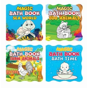 Magic Bath Books (A Set of 4 Books) : Children Picture Book Bath Book