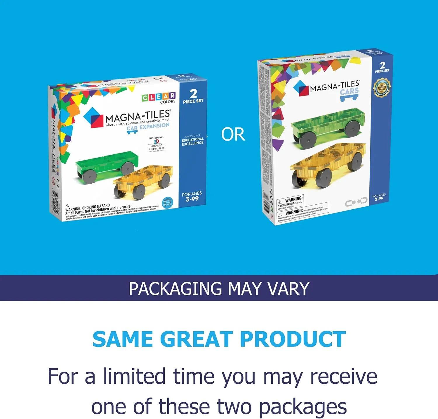 MAGNA-TILES Cars - 2 Piece Expansion Set