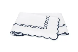 Matouk Classic Chain Scallop Navy Blue Bedding