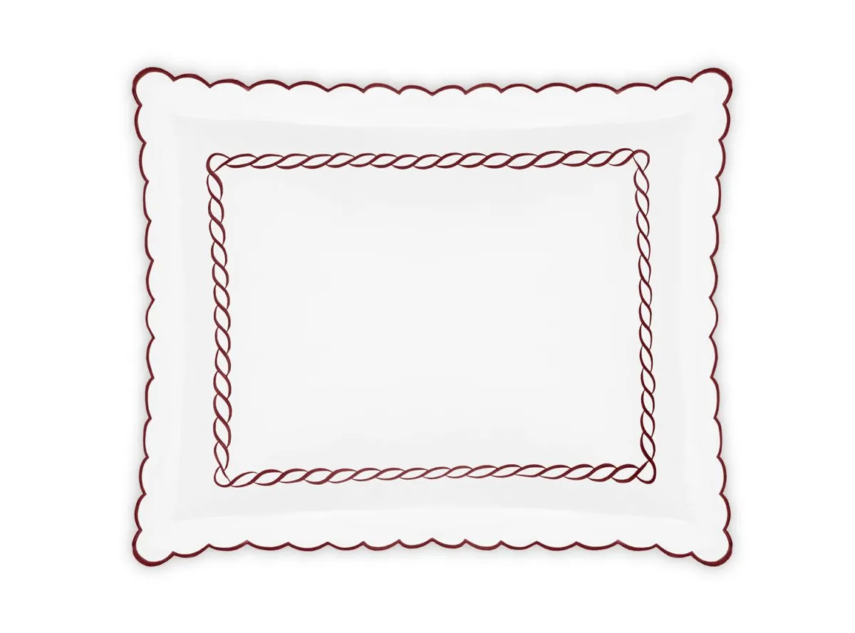 Matouk Classic Chain Scallop Red Bedding