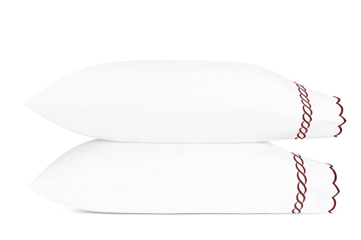 Matouk Classic Chain Scallop Red Bedding