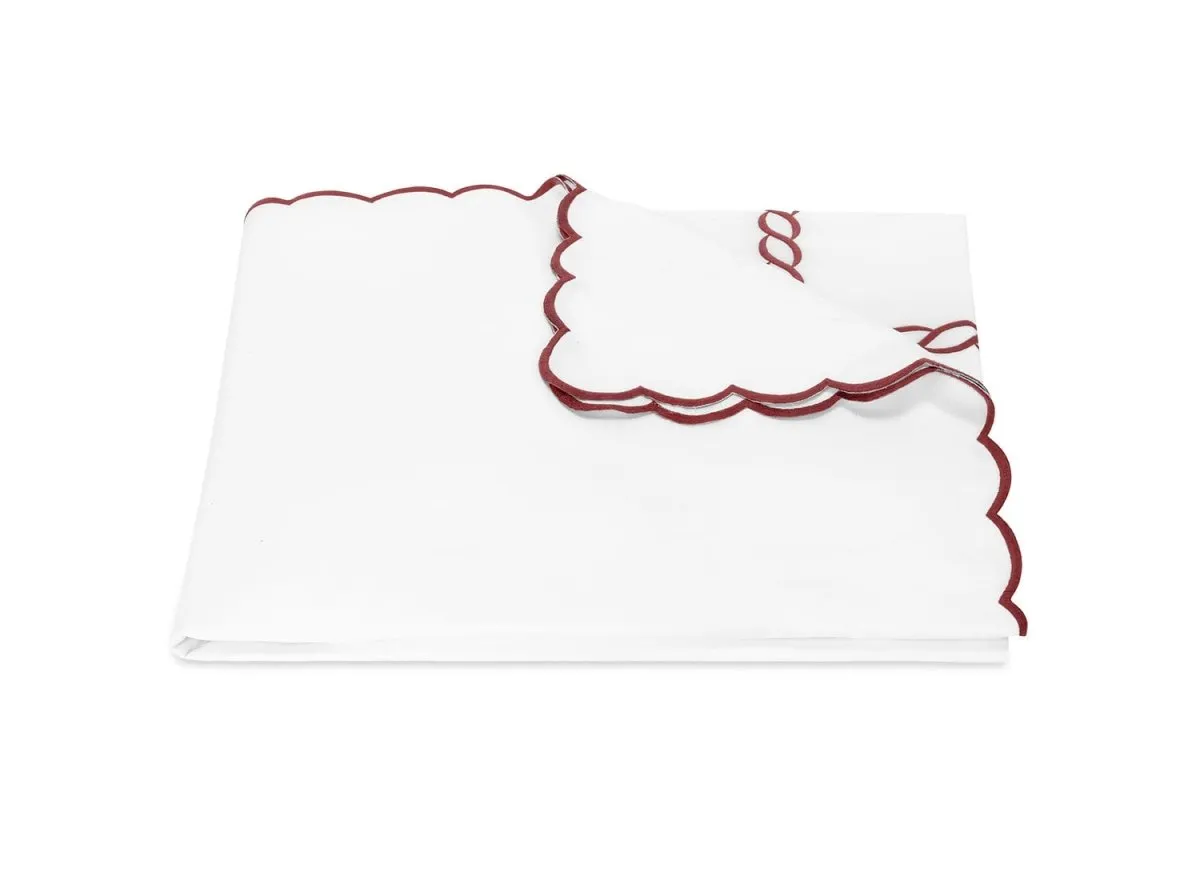 Matouk Classic Chain Scallop Red Bedding