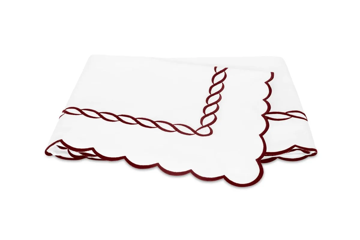Matouk Classic Chain Scallop Red Bedding