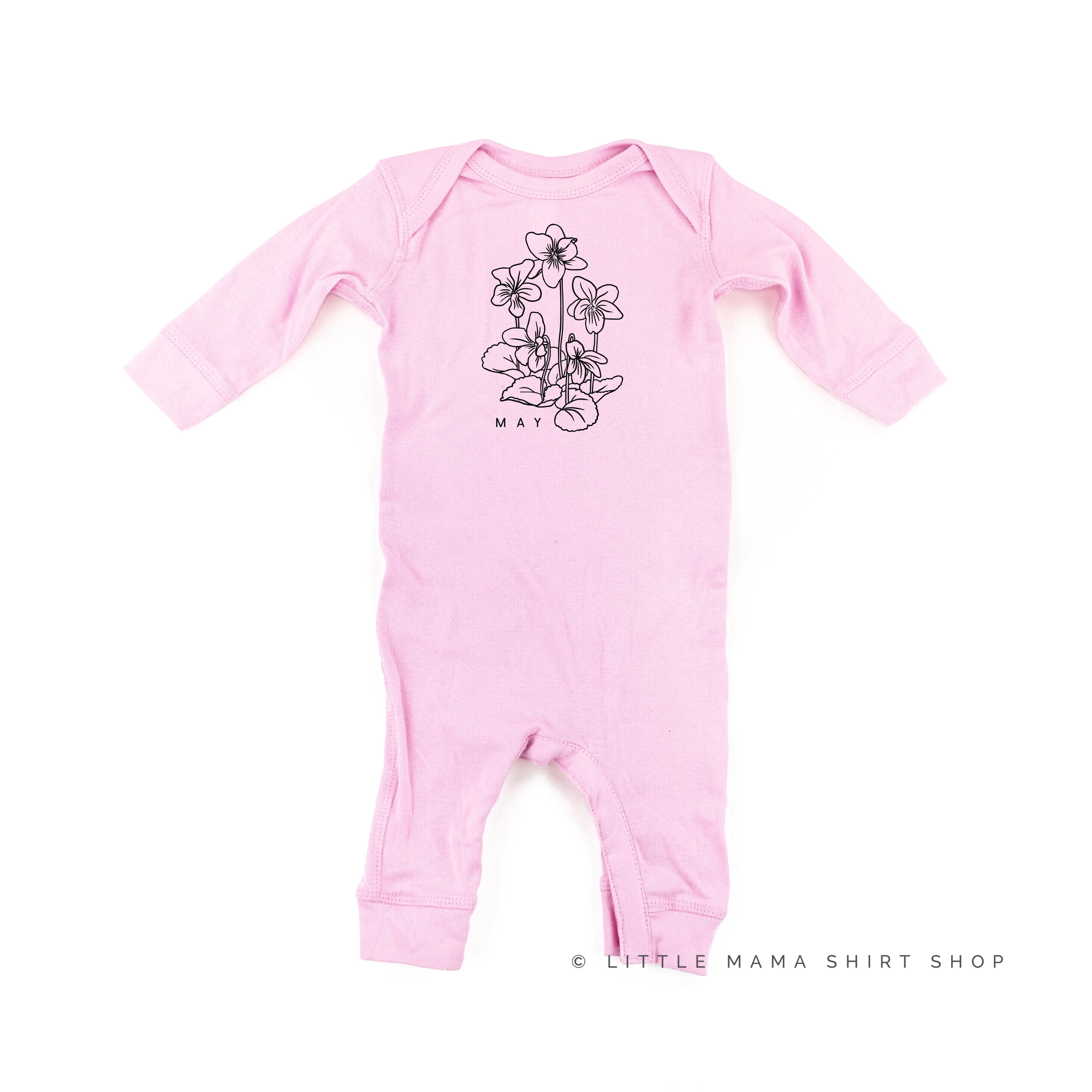 MAY BIRTH FLOWER - Lily of the Valley - One Piece Baby Sleeper
