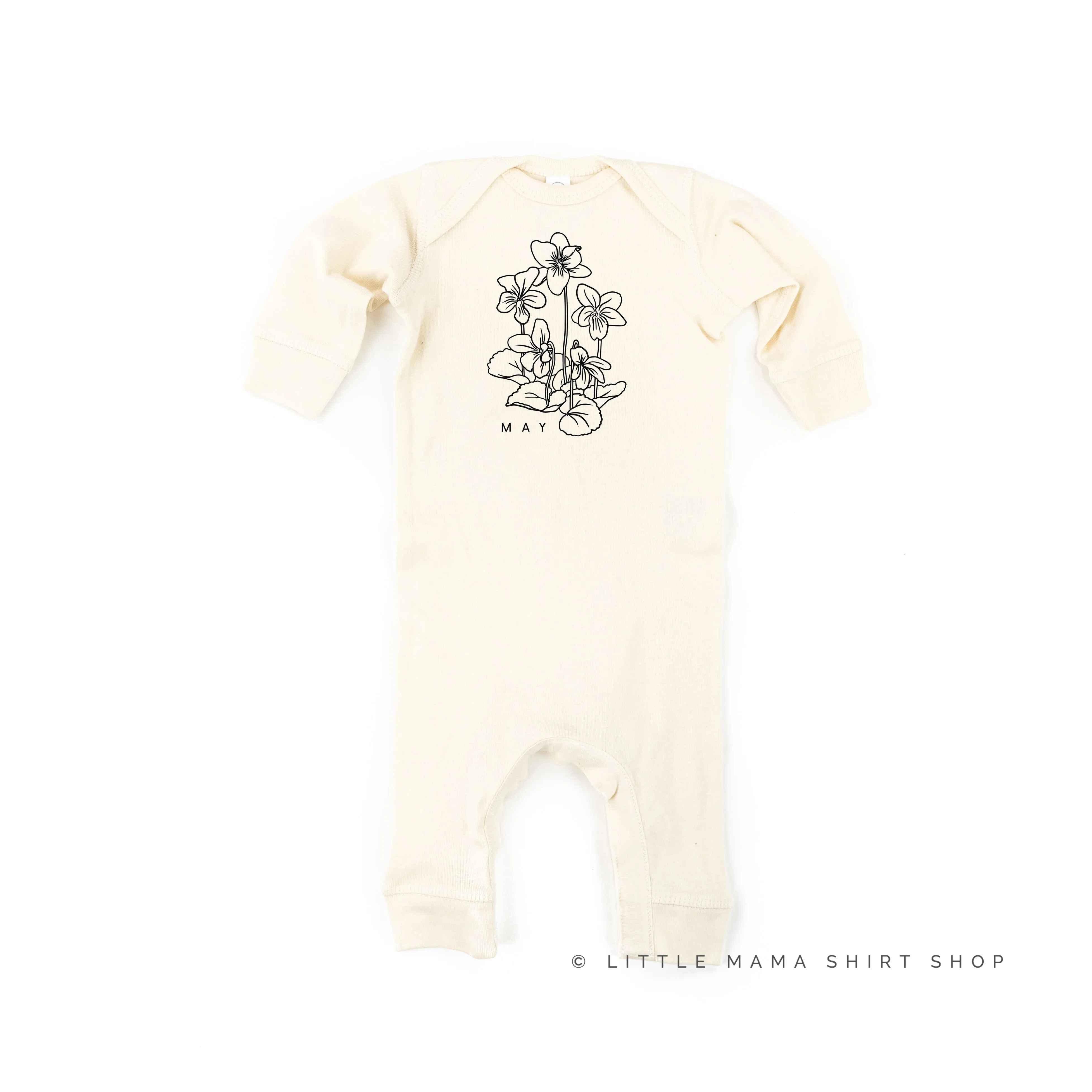 MAY BIRTH FLOWER - Lily of the Valley - One Piece Baby Sleeper