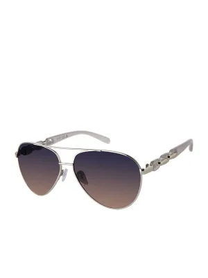 Metal Aviator Pilot Sunglasses in Silver