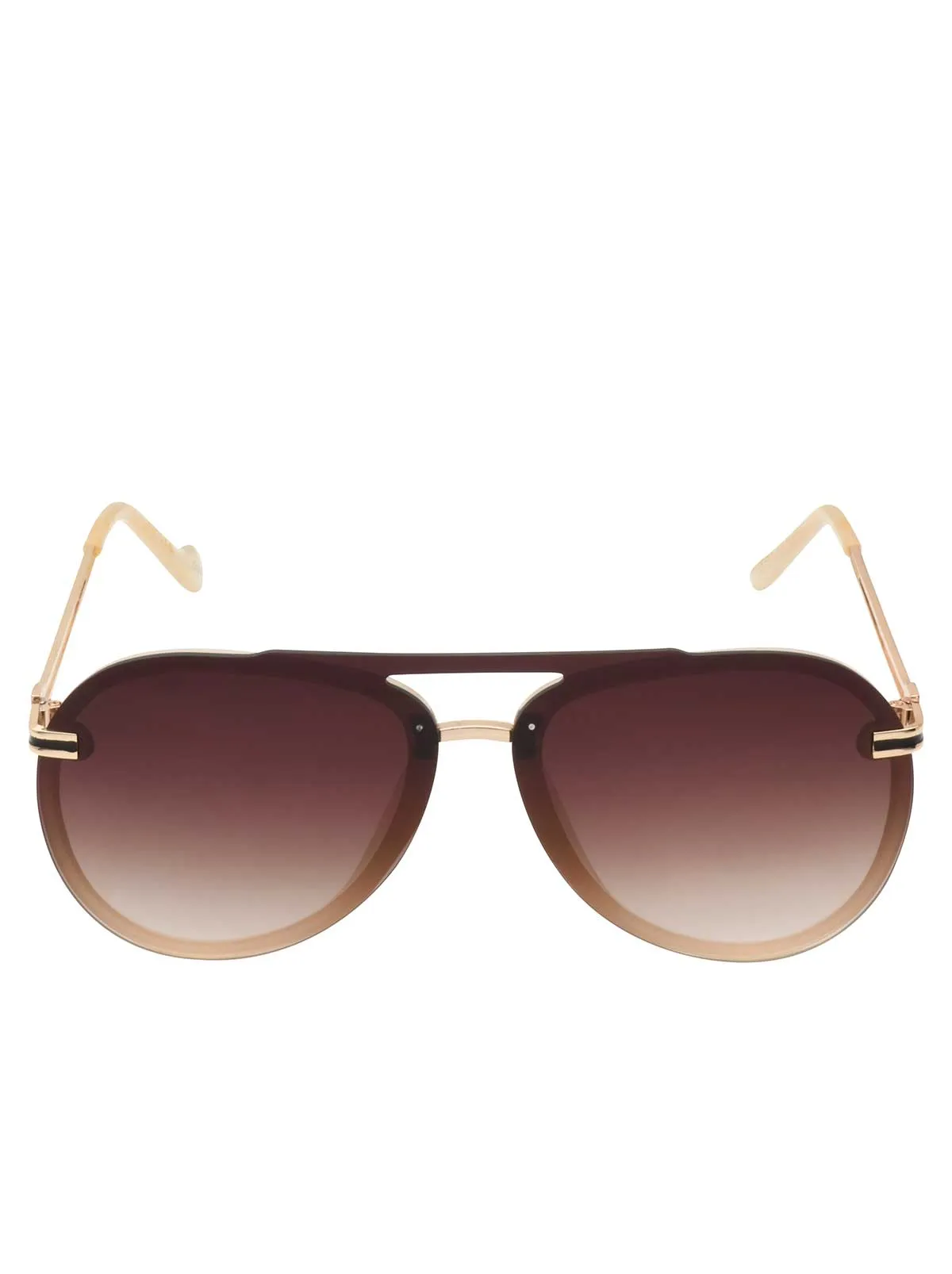 Metal Aviator Sunglasses in Nude