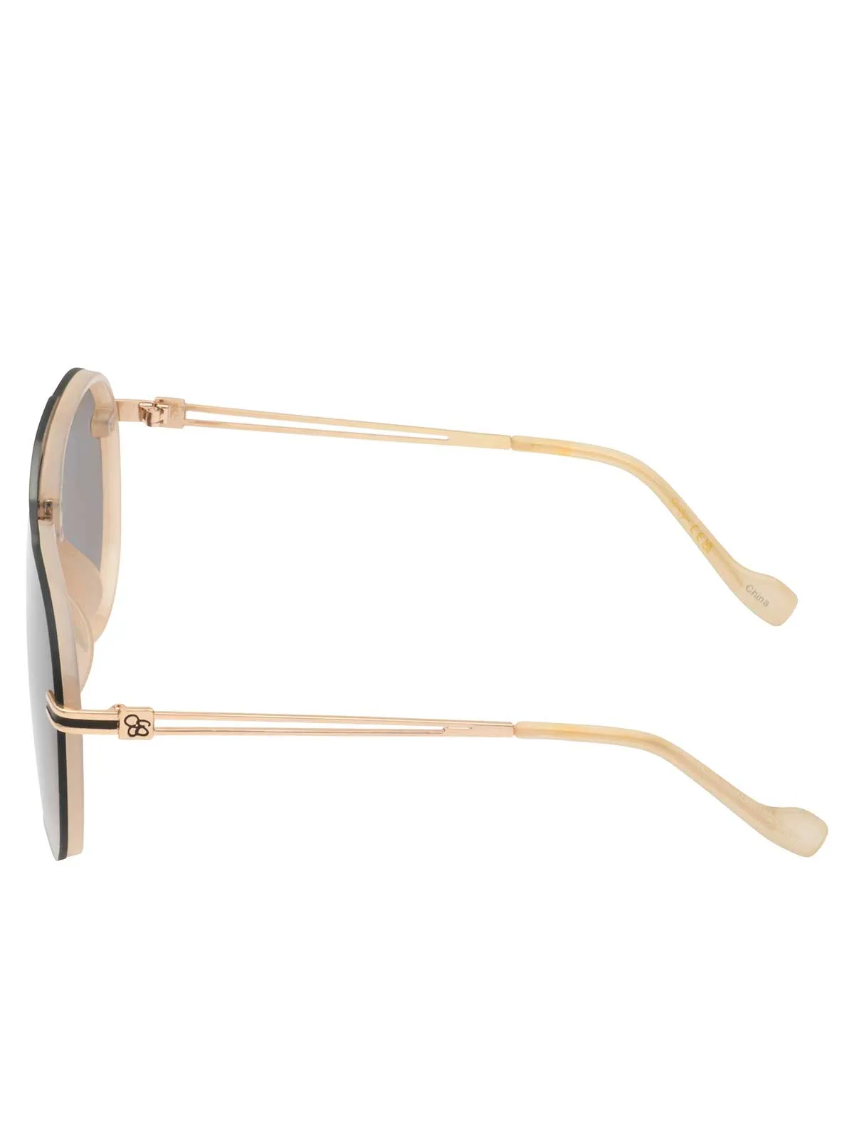 Metal Aviator Sunglasses in Nude